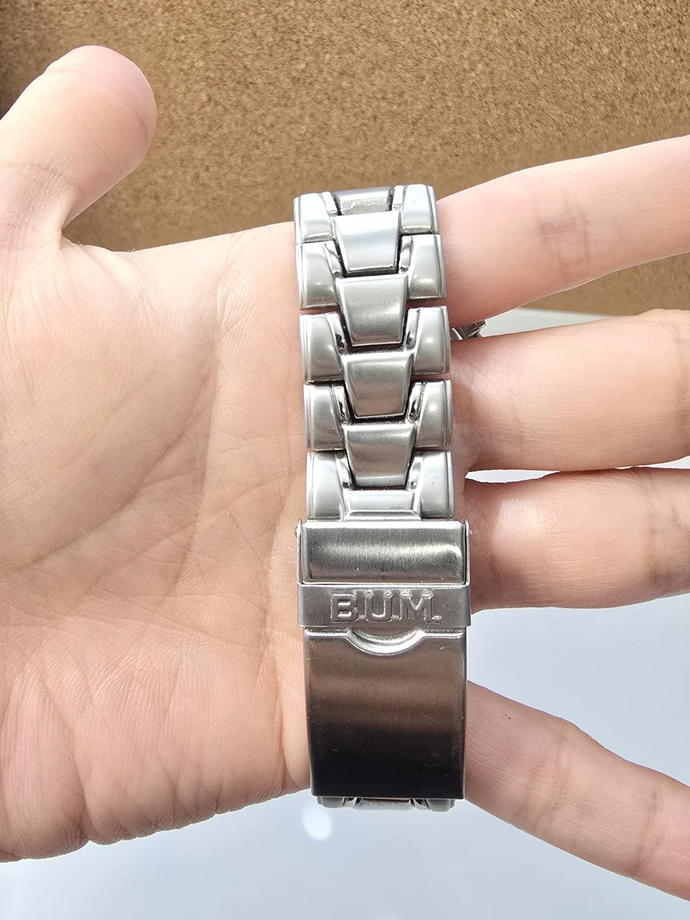 B.U.M. Equipment Men's Chronograph Silver & Red Watch